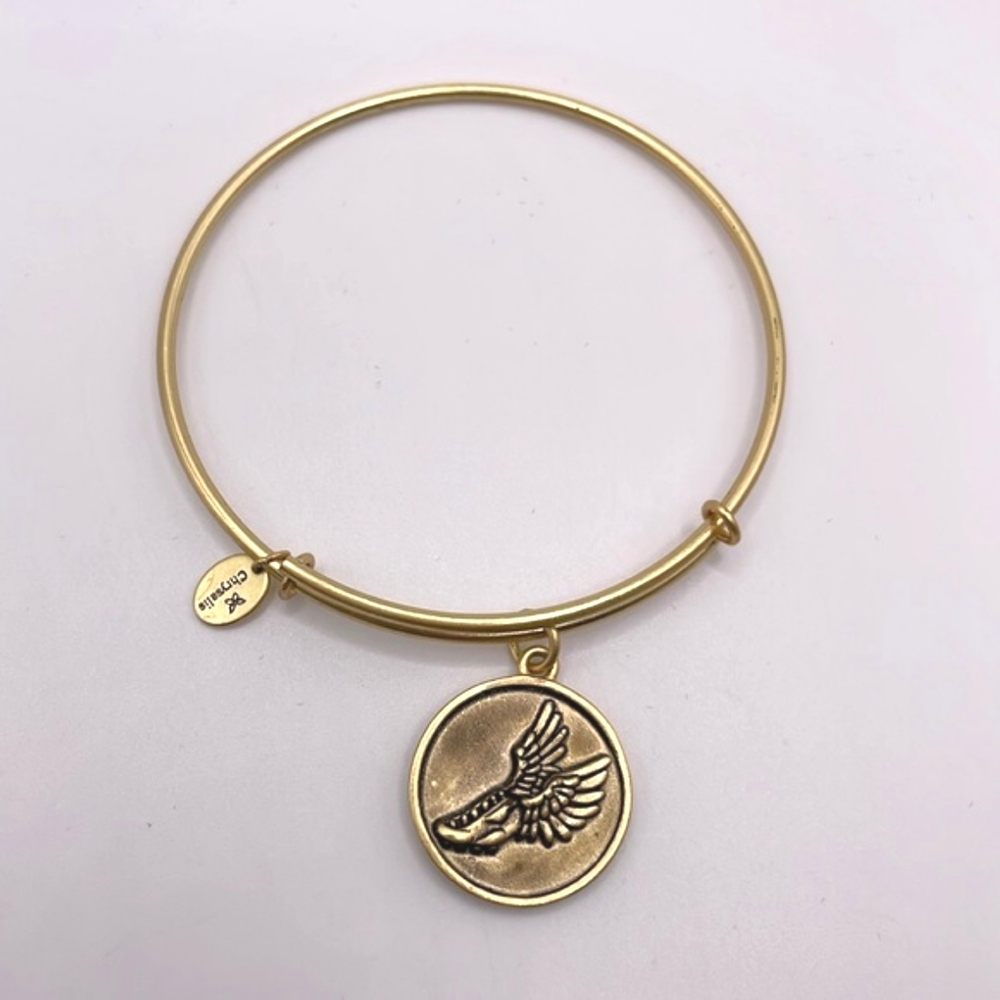 Chrysalis Track and Field Expandable Gold Tone Bangle Bracelet